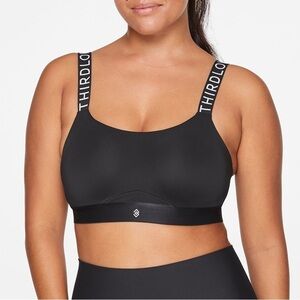 ThirdLove black Kinetic high impact convertible sports bra, 32D.